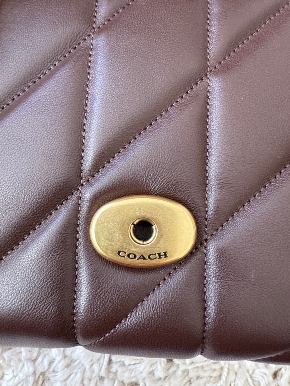 Coach Quilted Tabby Top Handle small Crossbody in Maple with Gold Hardware - Picture 7 of 13